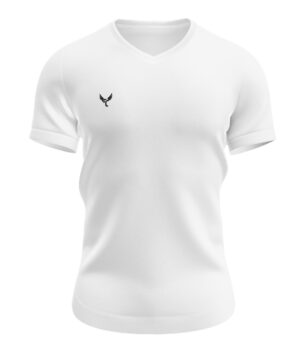 T-shirt basic blanc noire col v personnalisé
