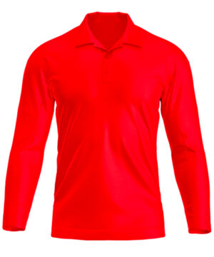 Polo basic manche longue rouge