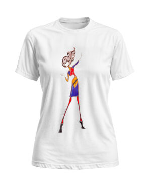 T-shirt femme multicolore géométrique