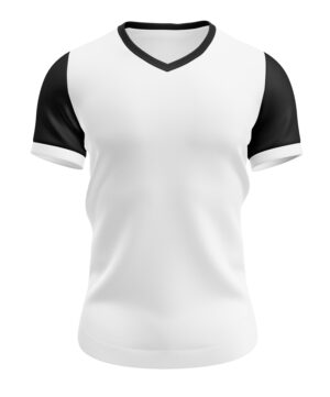 T-shirt basic blanc noire col v personnalisé