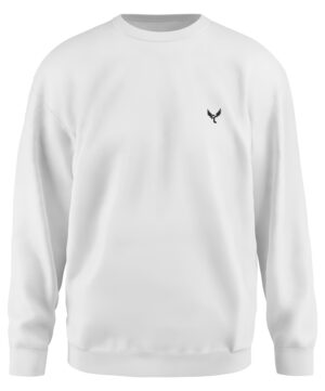 Sweat basic blanc col rond unisexe
