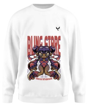 Sweat bling stare col rond unisexe