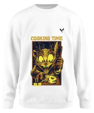 Sweat cooking time col rond unisexe