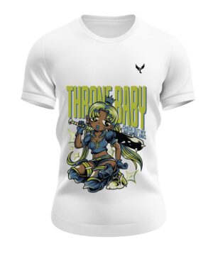 T-shirt throne baby col rond