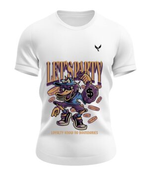 T-shirt let's party col rond