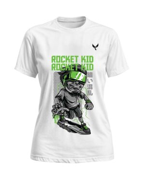 T-shirt rocket kid col rond