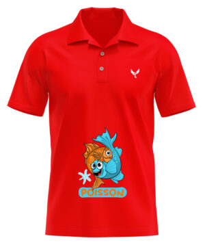 Polo rouge Homme Poisson