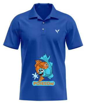Polo Homme Poisson blue